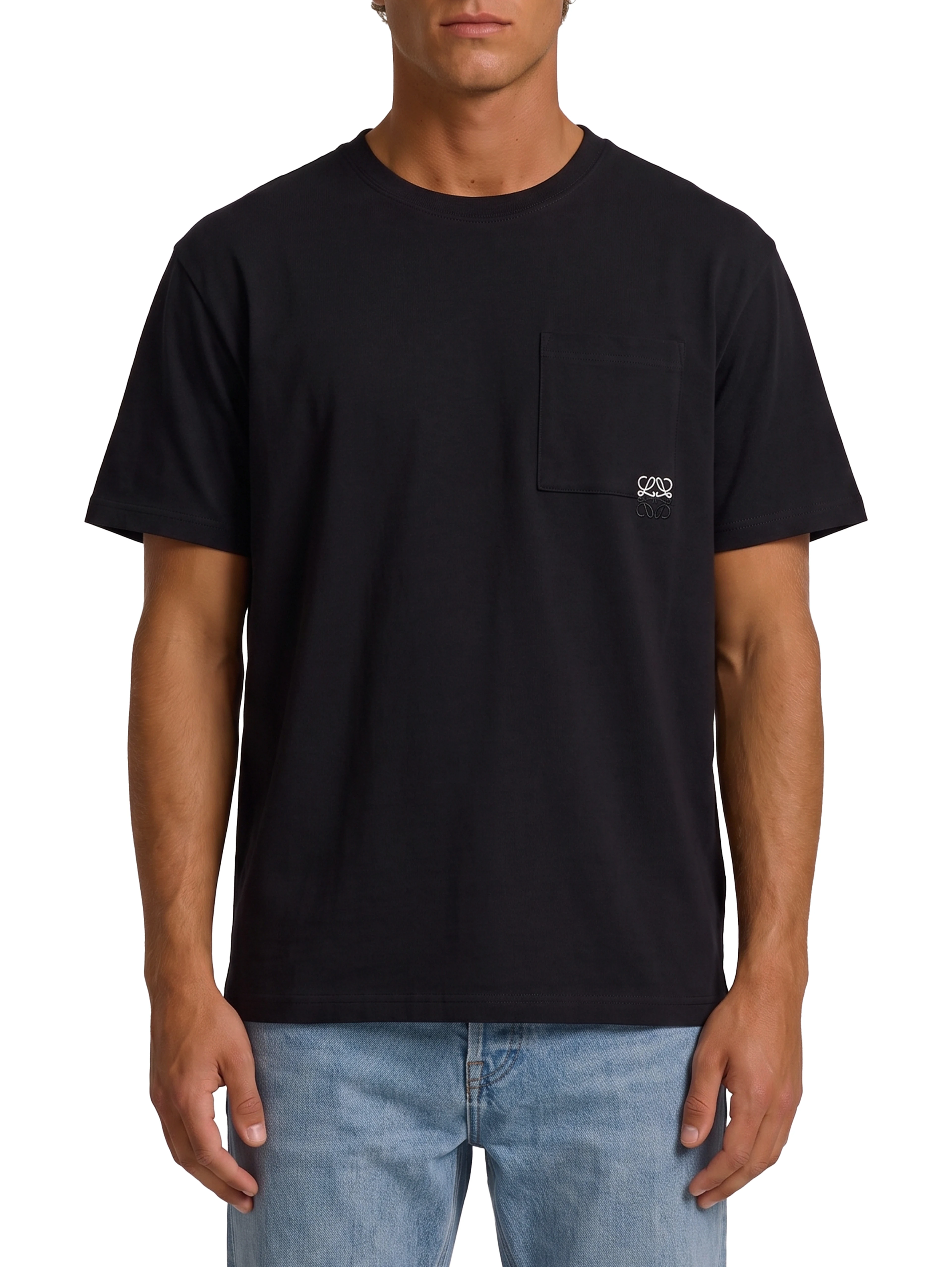 Black cotton T-shirt