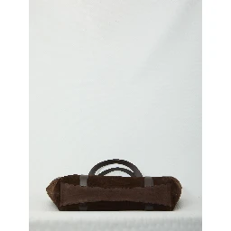 Suede leather shopping bag