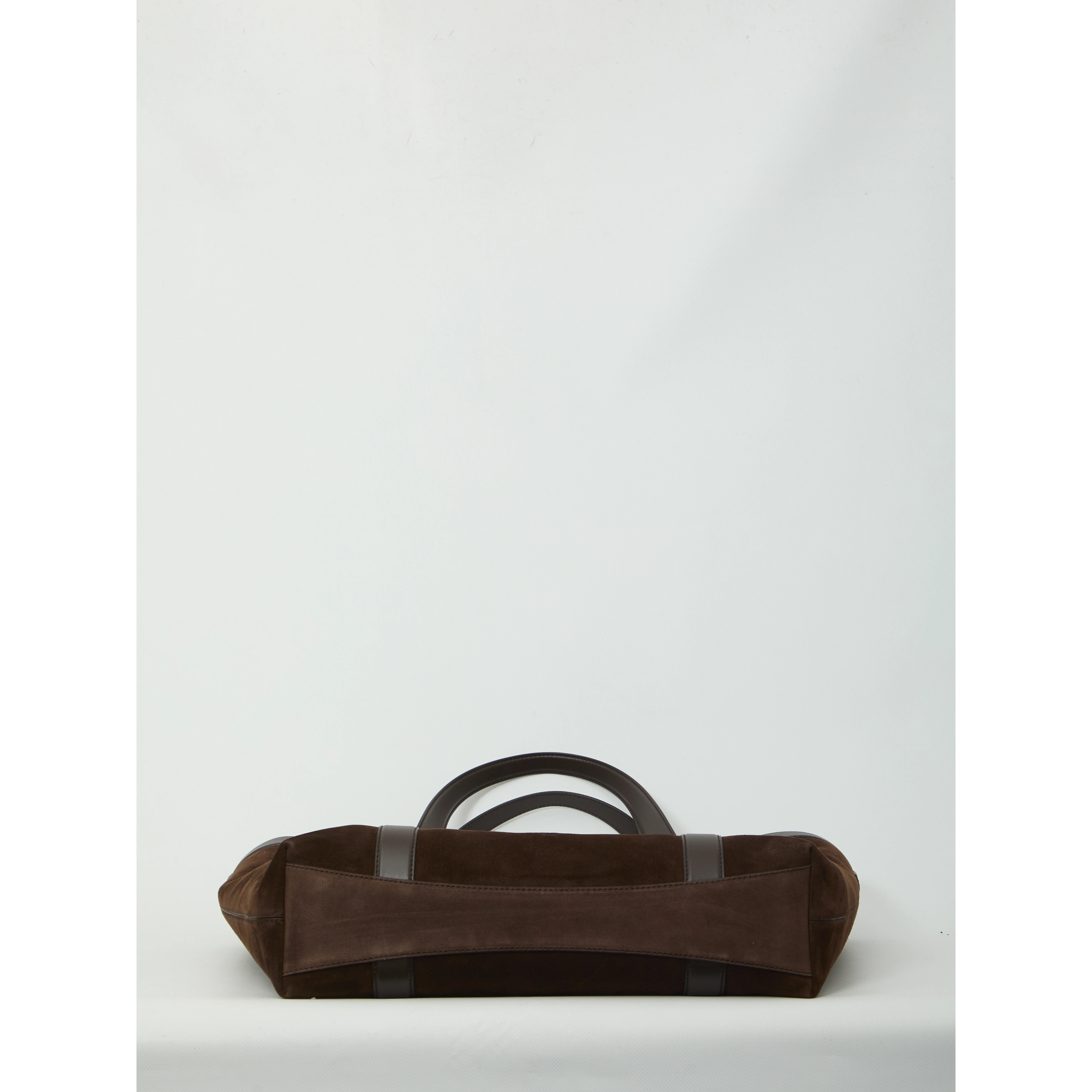 Suede leather shopping bag