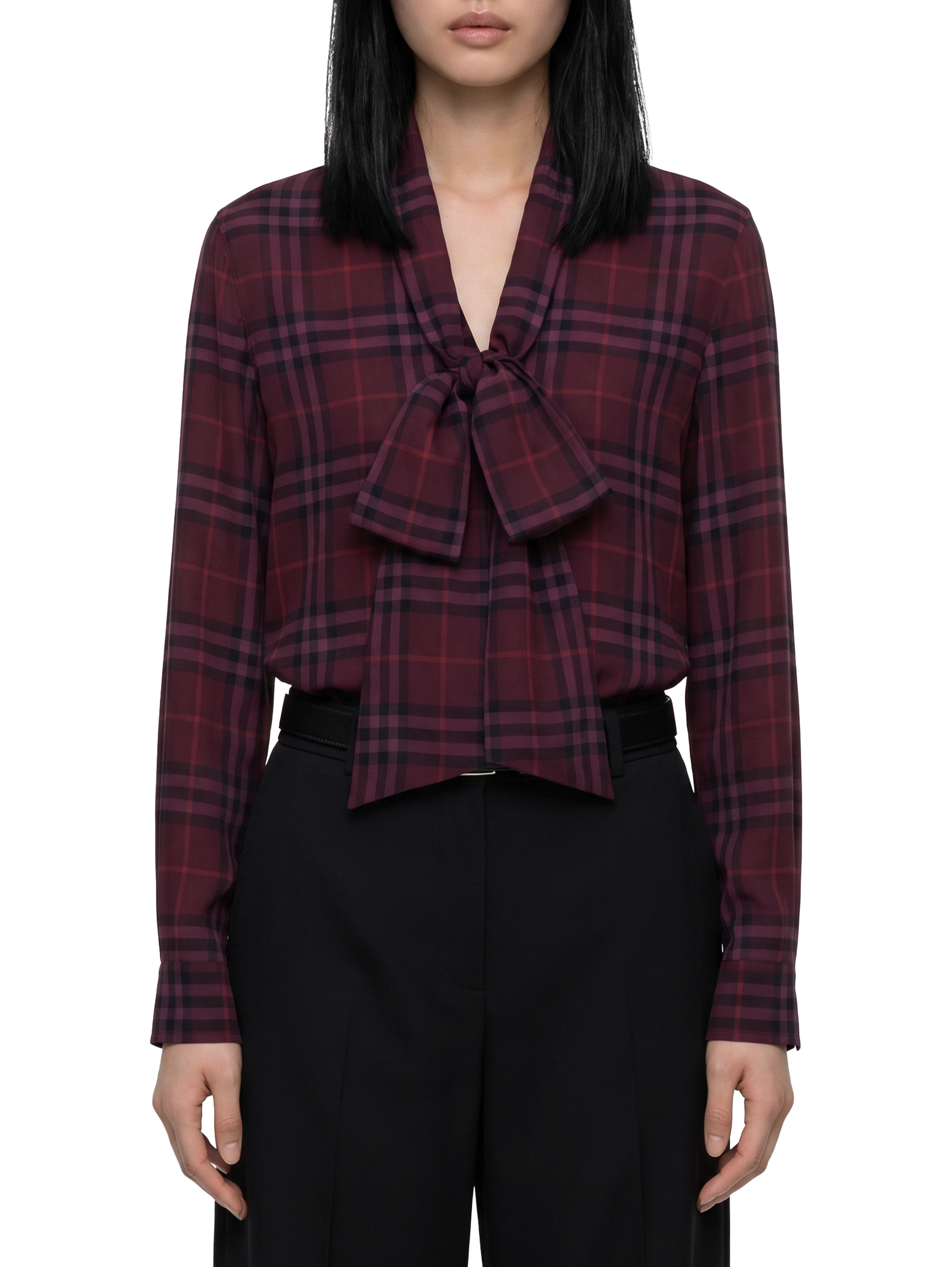 Rhiannon Check shirt with scarf