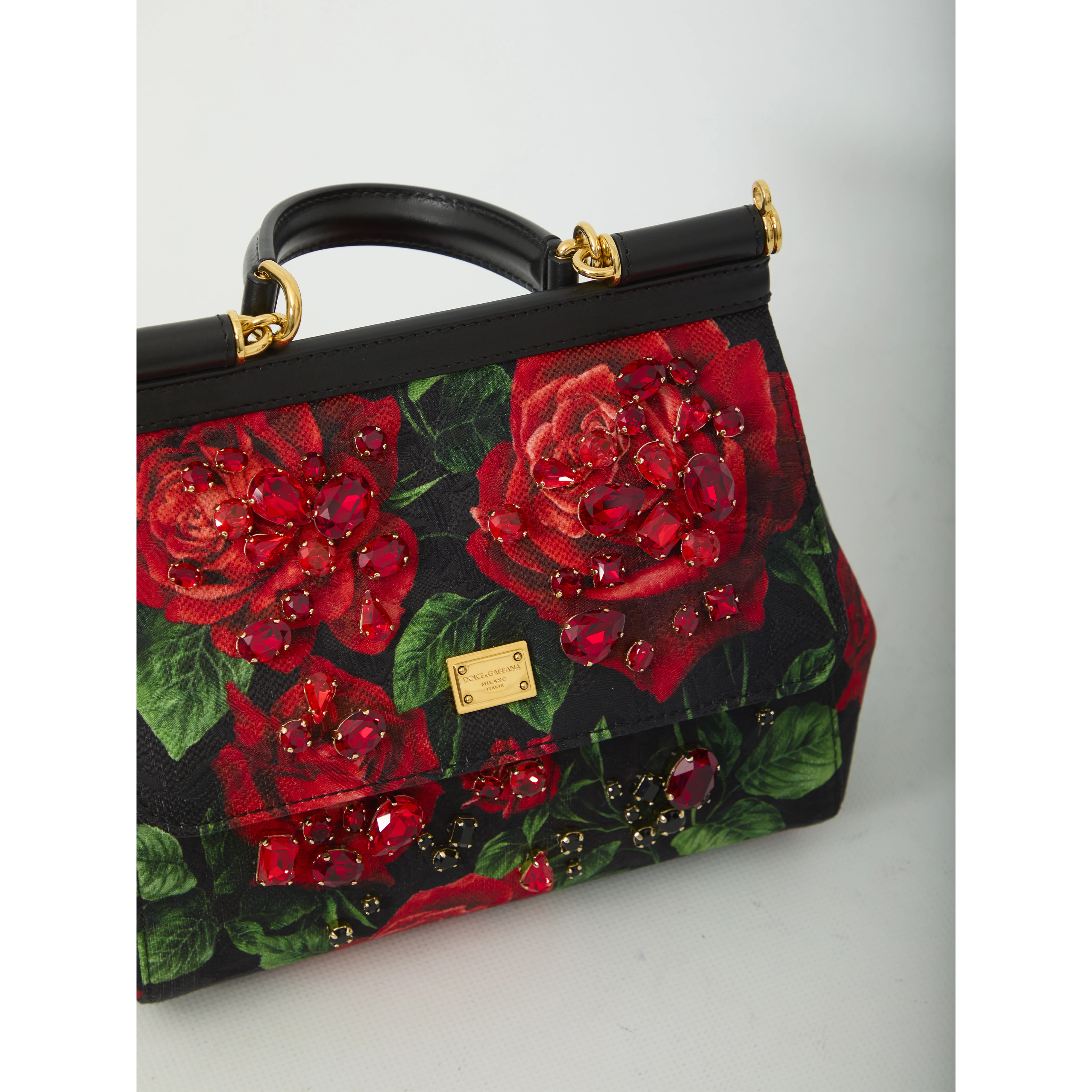 Small Sicily handbag in Red Rose