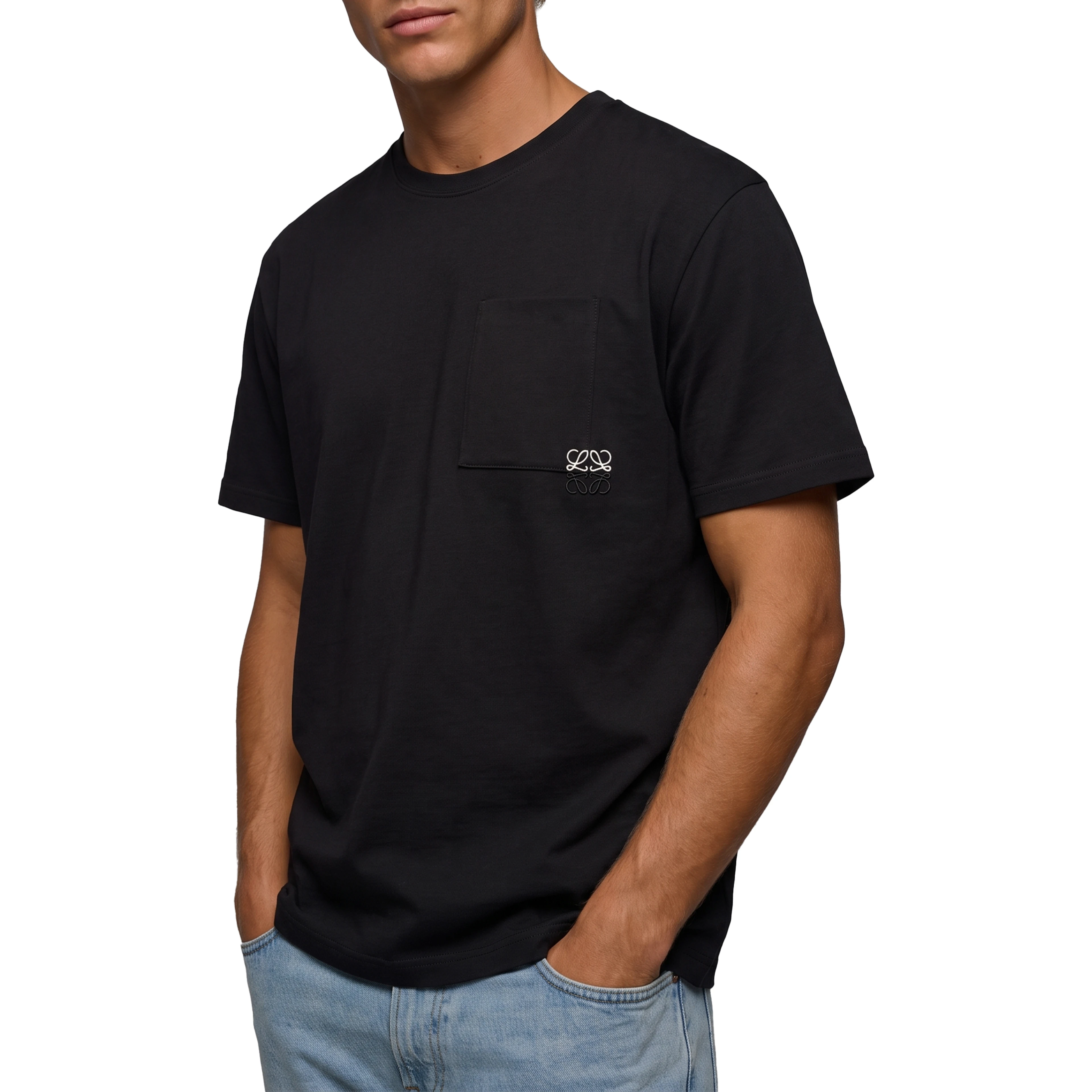 Black cotton T-shirt