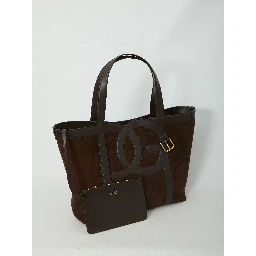 Suede leather shopping bag