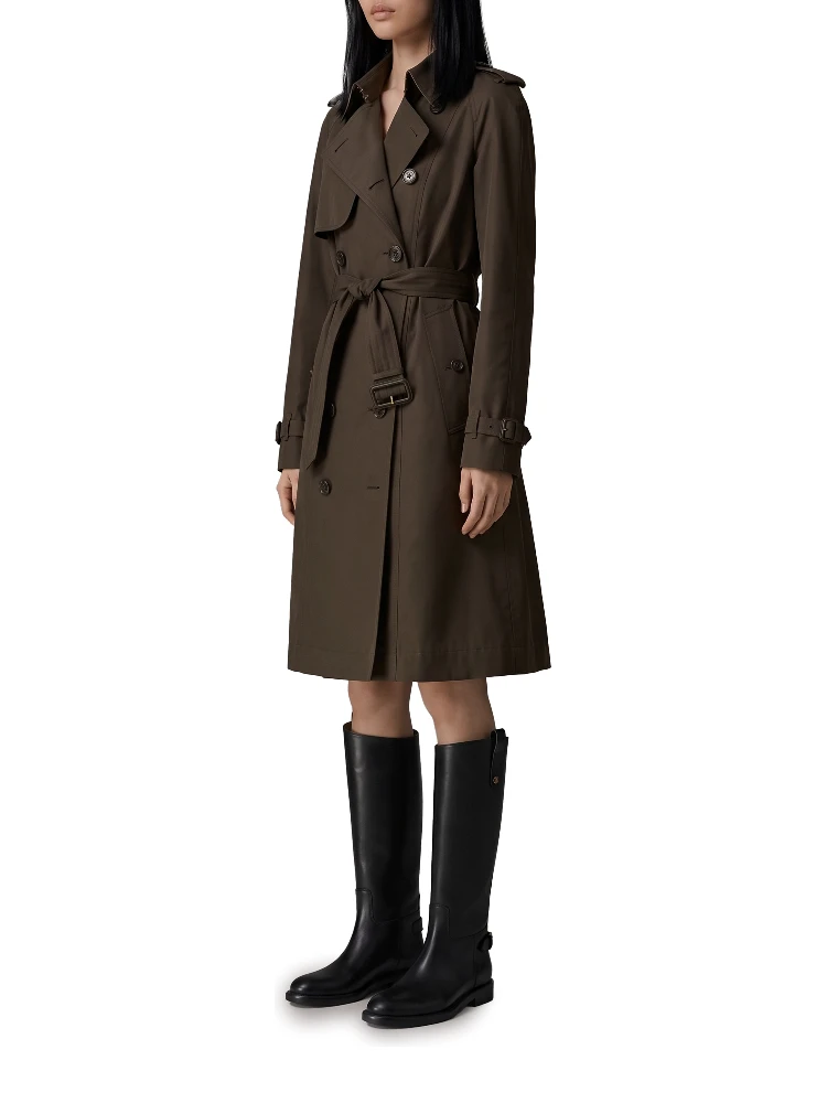Long Pembury trench coat in gabardine alternative