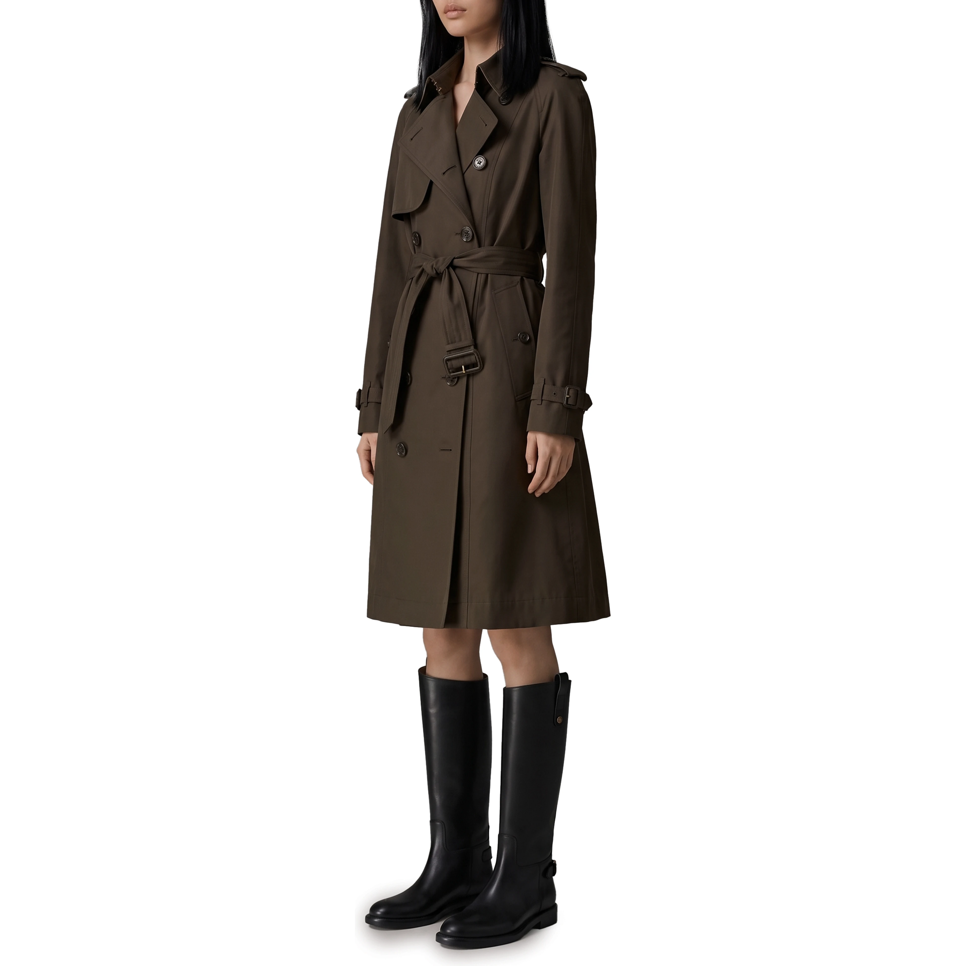 Long Pembury trench coat in gabardine
