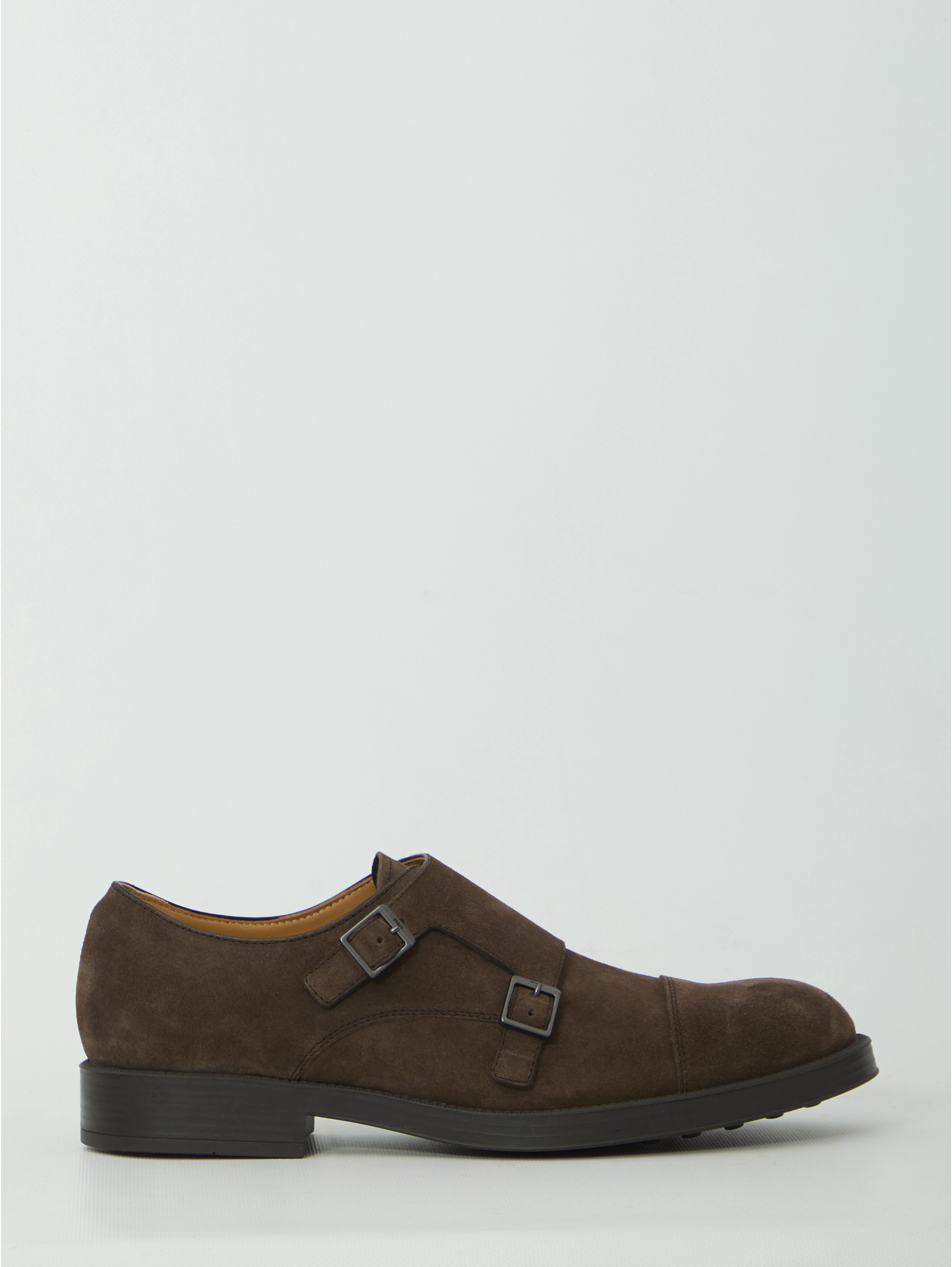 Monkstrap shoes in suede leather