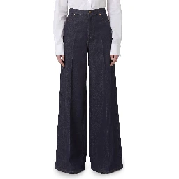 Wide leg denim-effect Quatto trousers