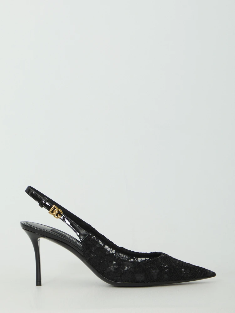 Taormina lace slingback pumps
