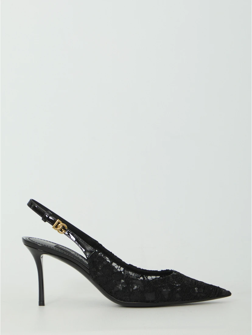 Taormina lace slingback pumps