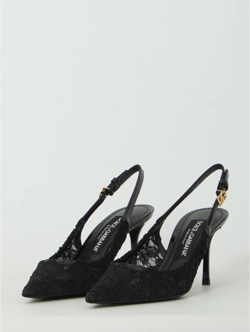 Taormina lace slingback pumps