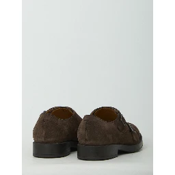 Monkstrap shoes in suede leather