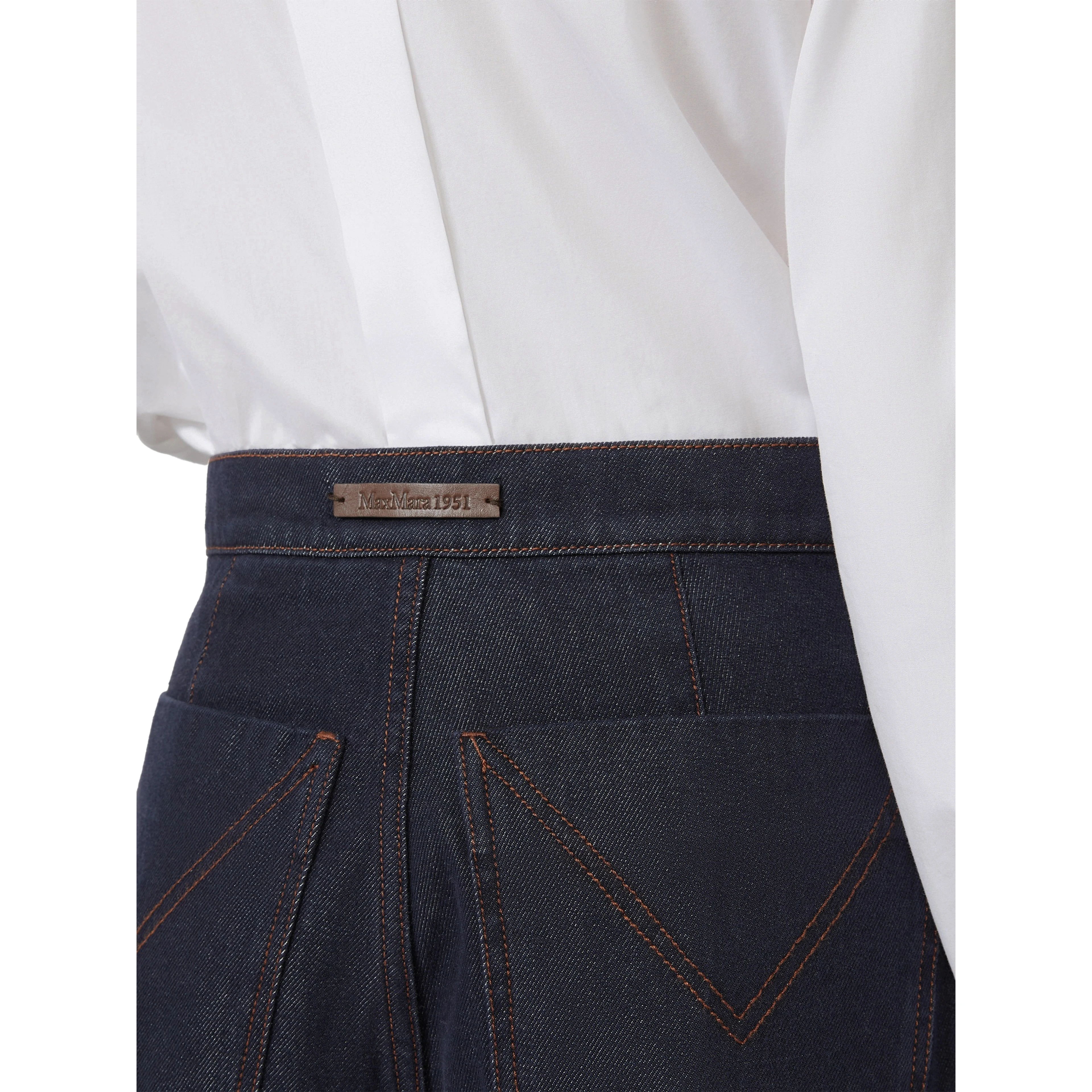 Wide leg denim-effect Quatto trousers
