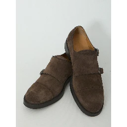 Monkstrap shoes in suede leather