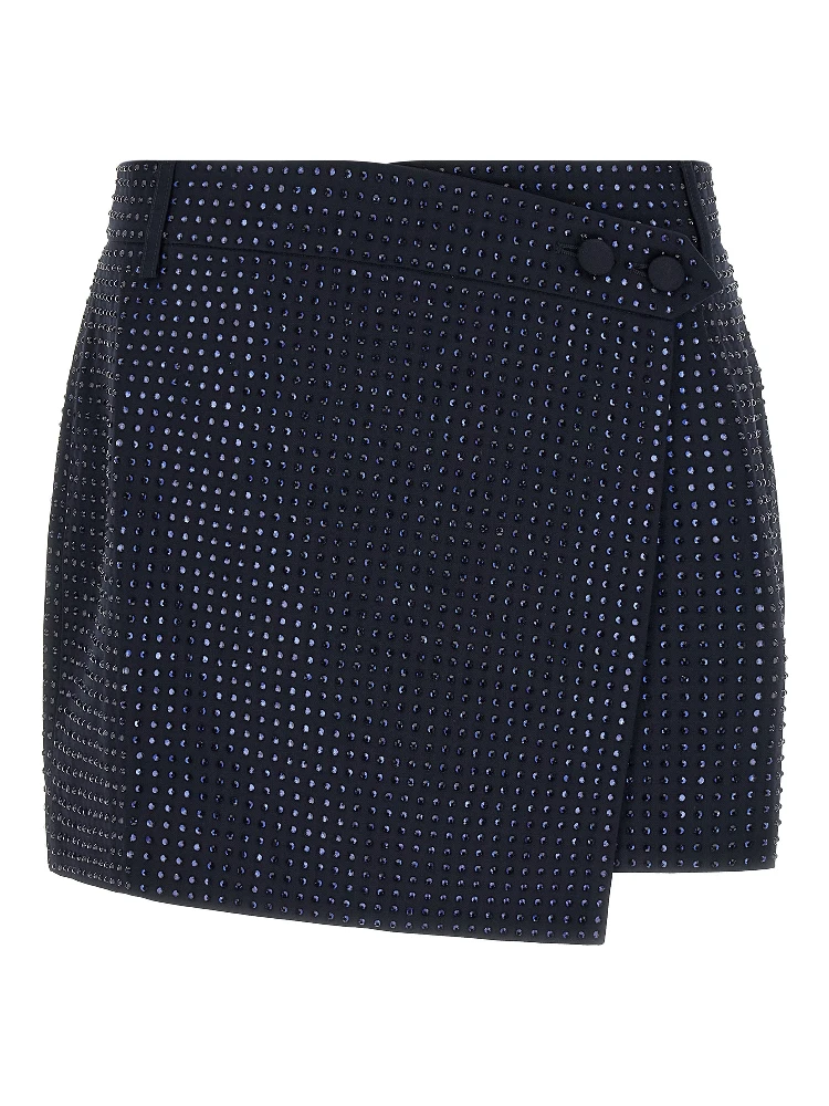Blue Polyester Long Skirt