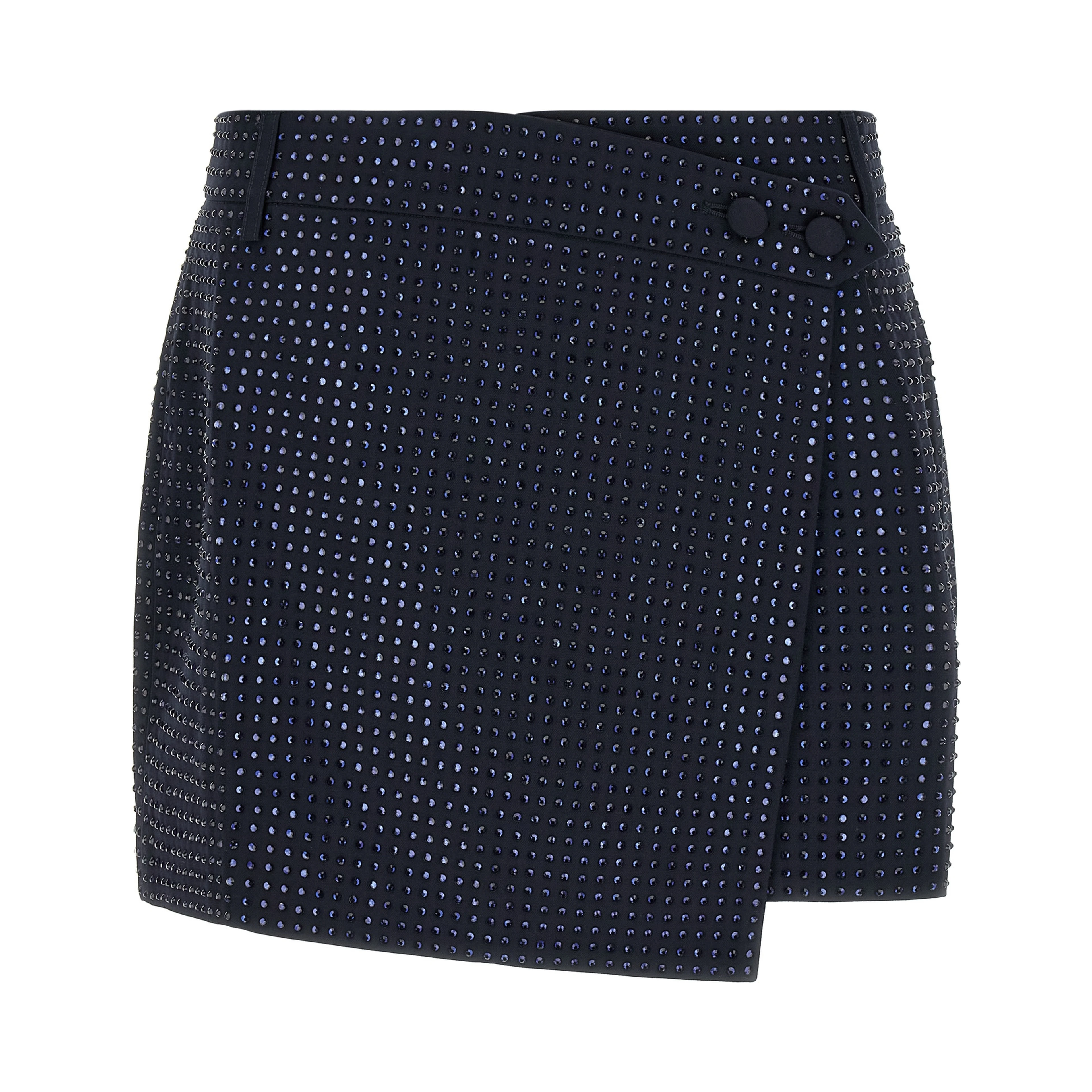 Blue Polyester Long Skirt