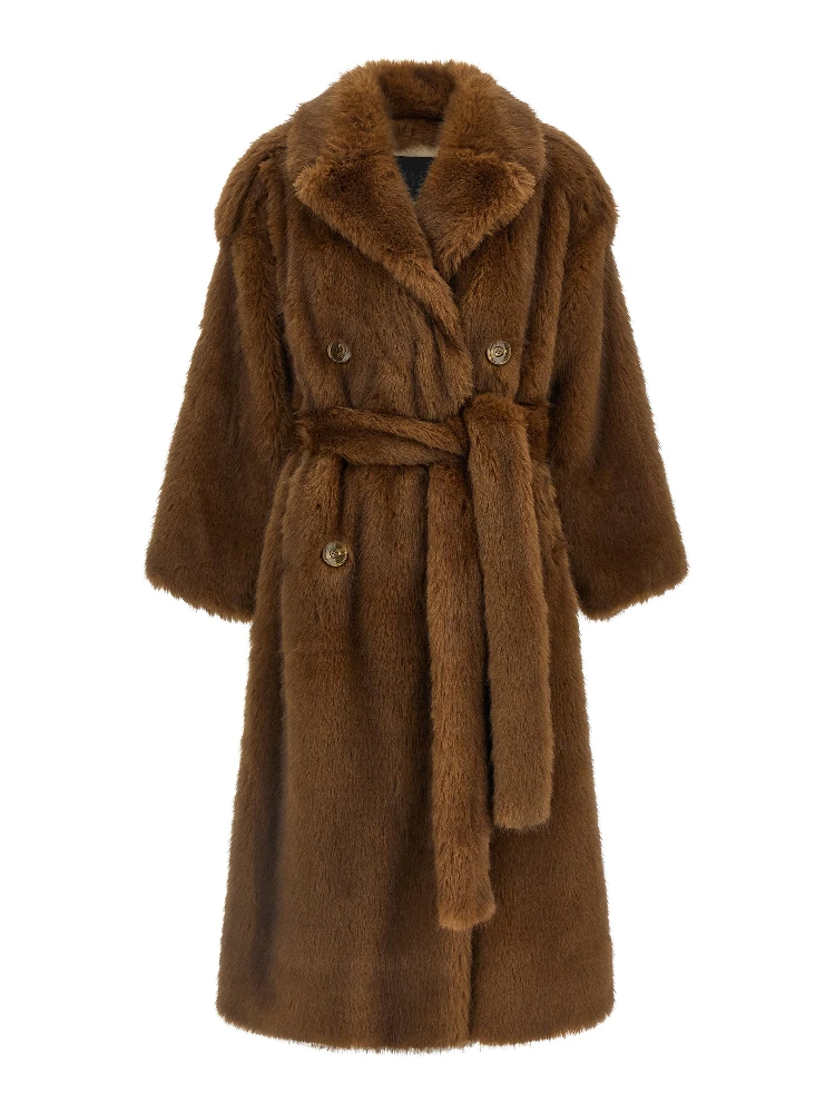 Brown Polyester Coat