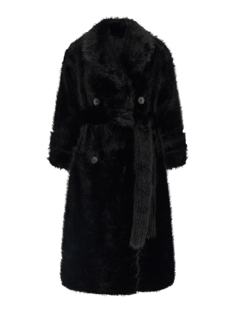 Black Polyester Coat