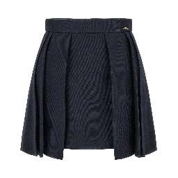 Blue Virgin Wool Long Skirt