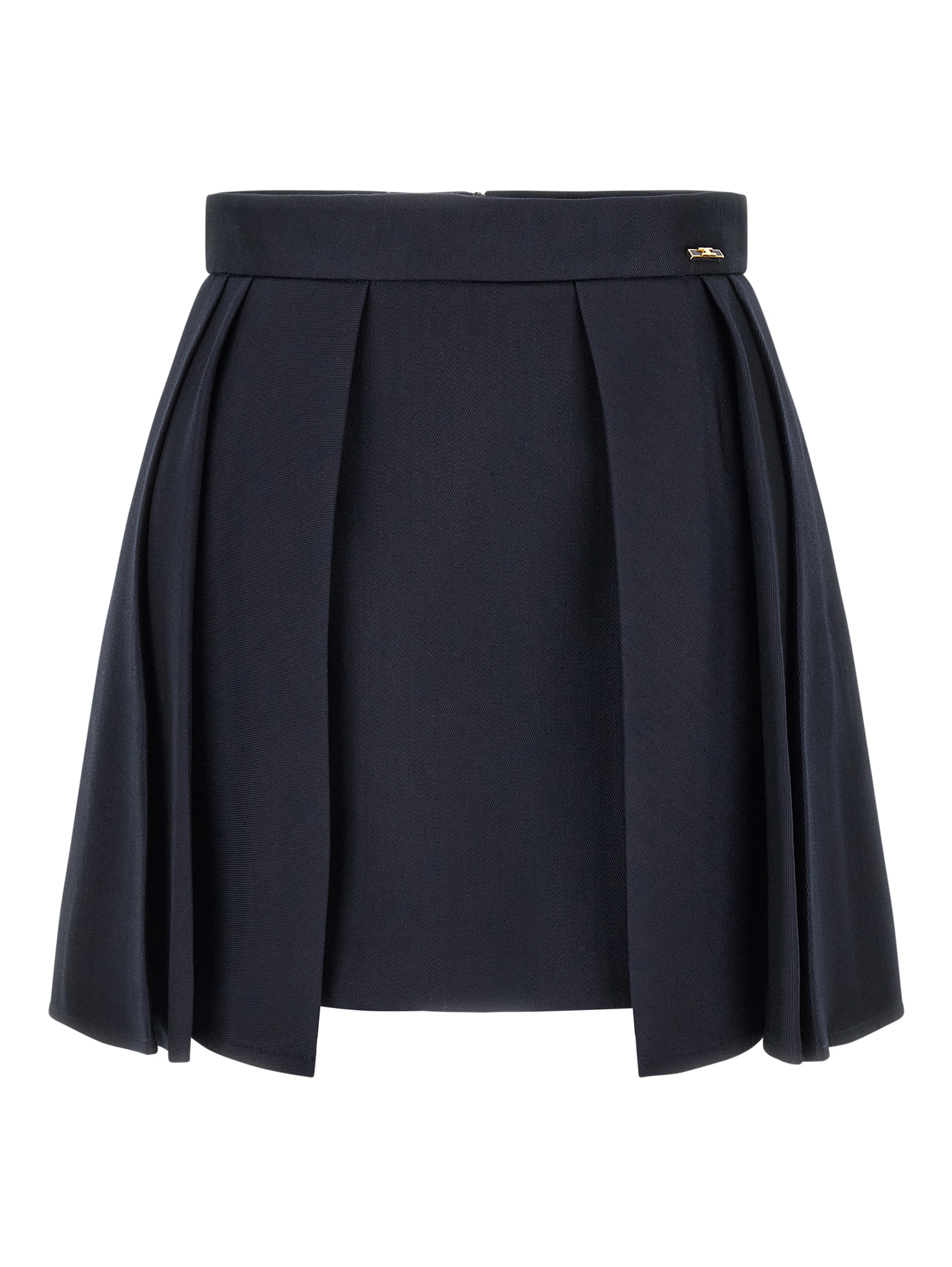 Blue Virgin Wool Long Skirt