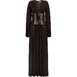 Brown Viscose Long Dress