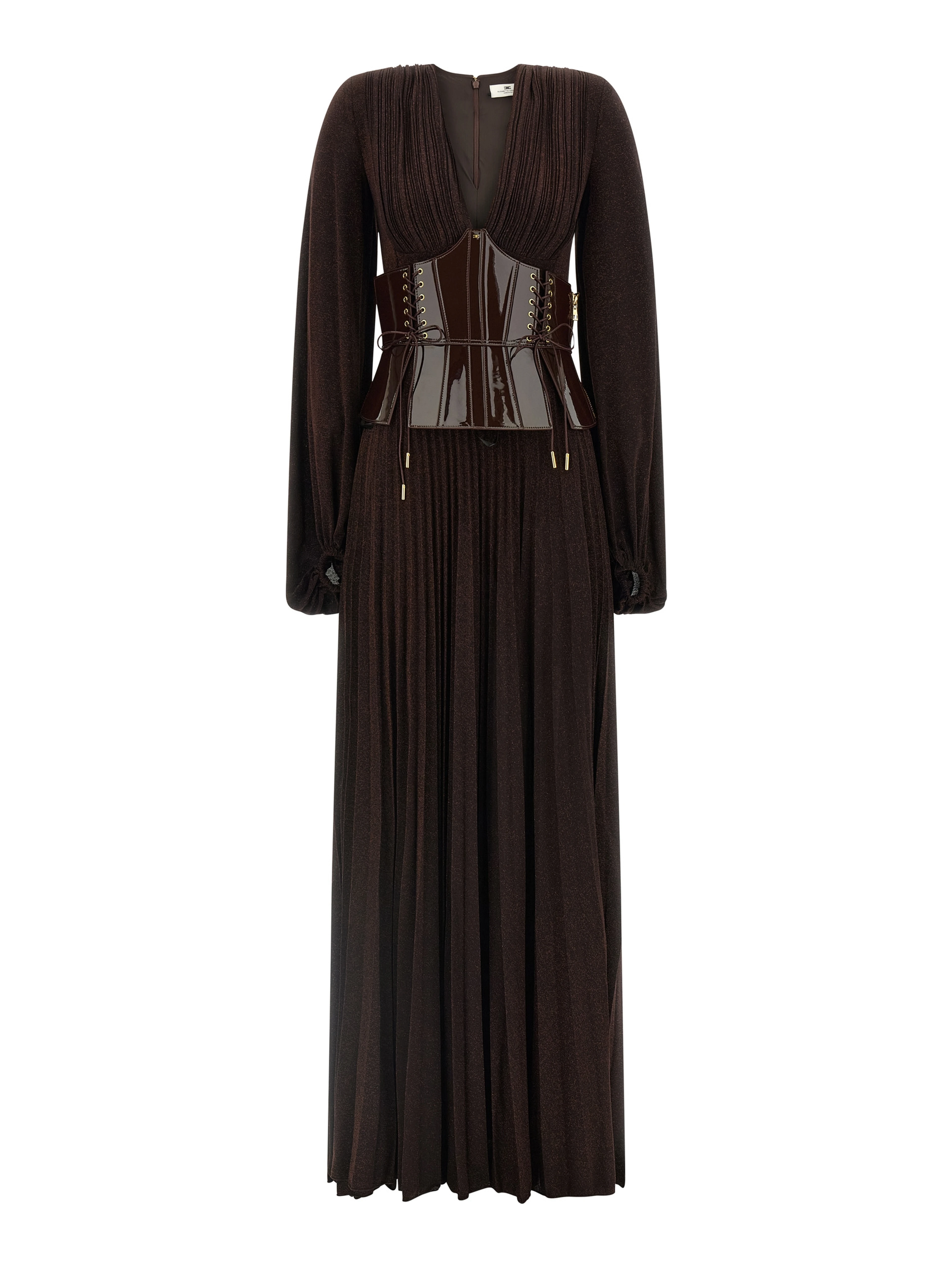 Brown Viscose Long Dress