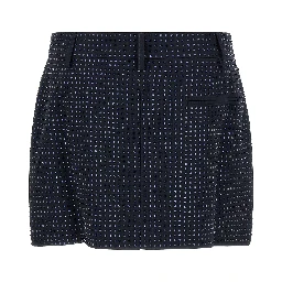 Blue Polyester Long Skirt