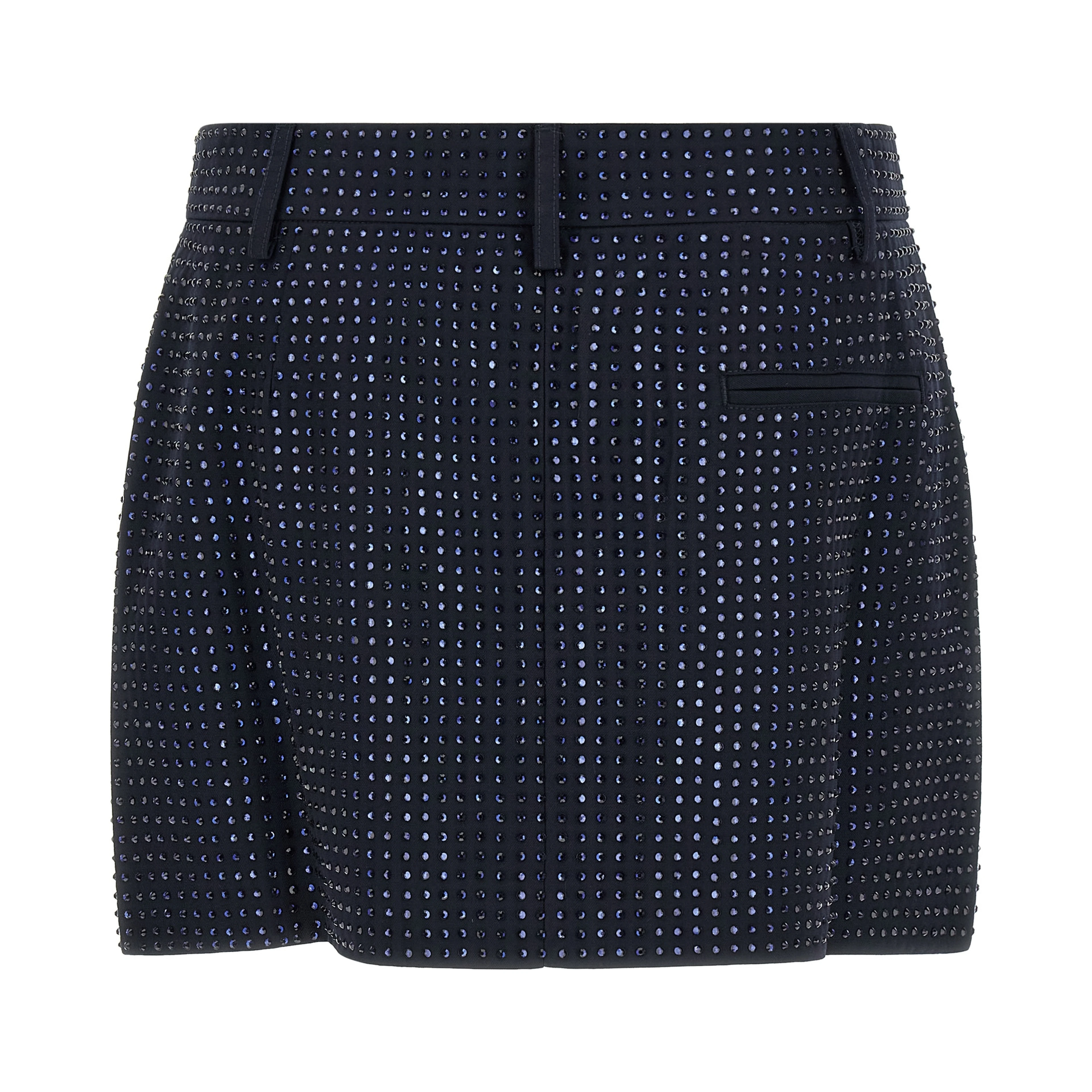 Blue Polyester Long Skirt