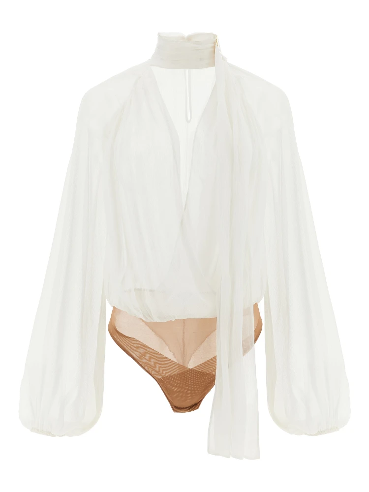 White Viscose Bodysuit