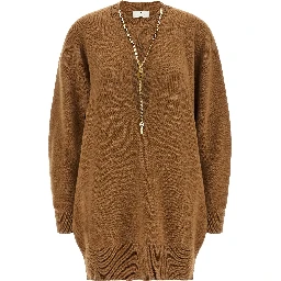 Brown Wool Short Dress