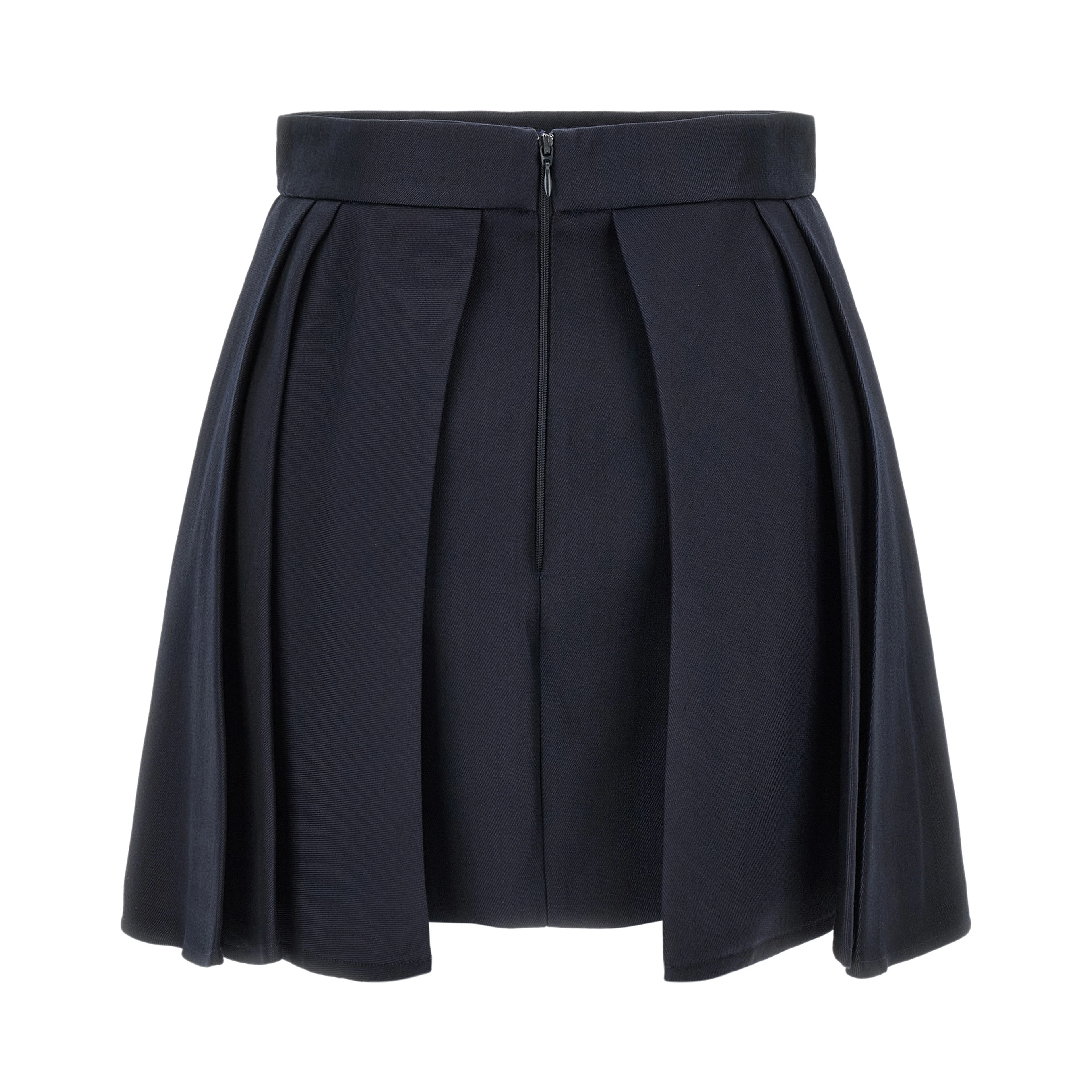 Blue Virgin Wool Long Skirt