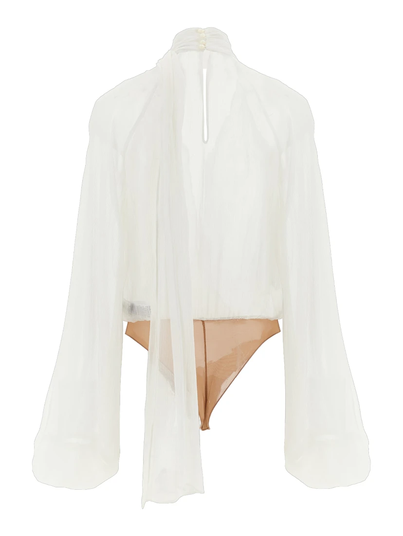 White Viscose Bodysuit