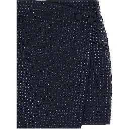 Blue Polyester Long Skirt
