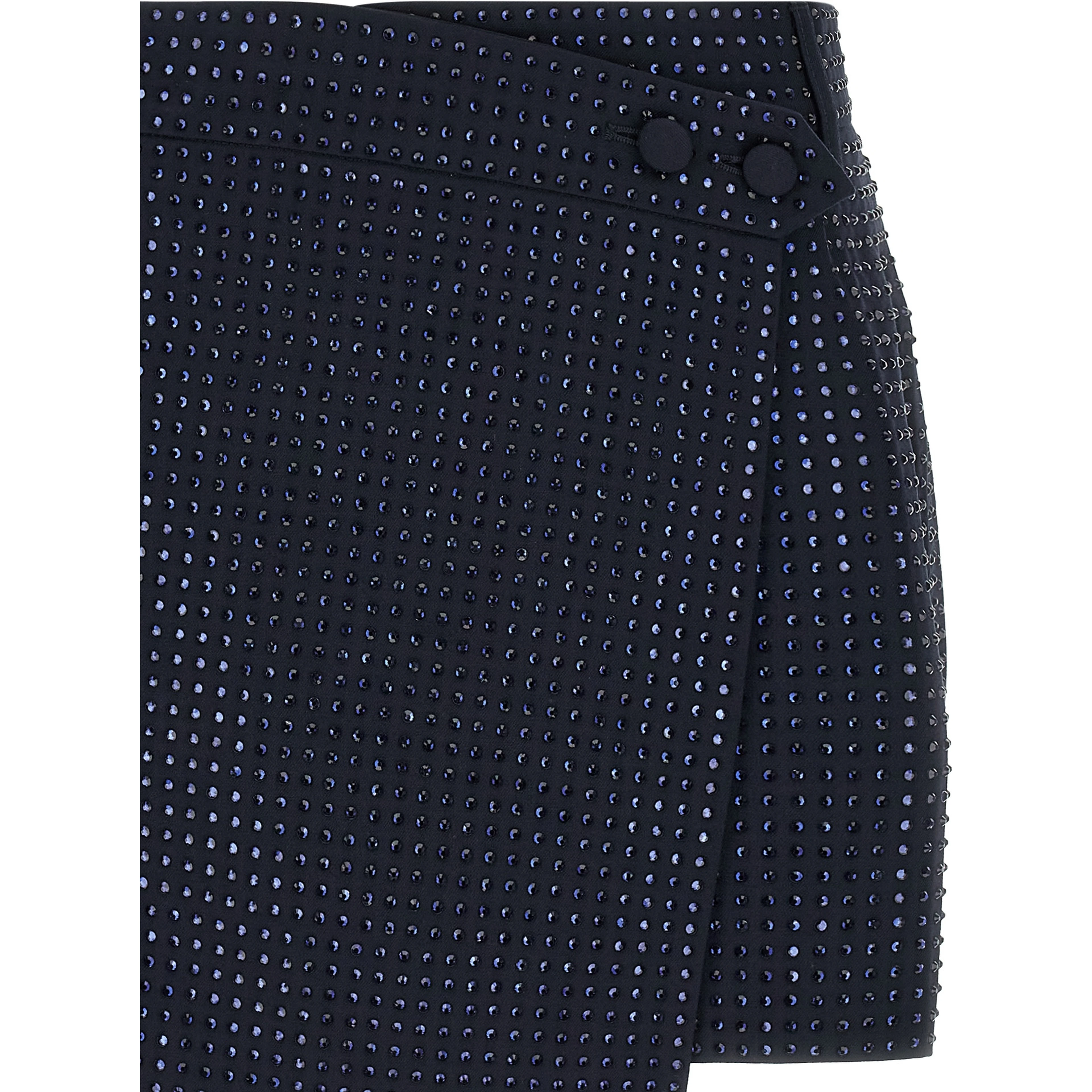 Blue Polyester Long Skirt