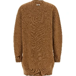 Brown Wool Short Dress