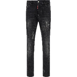 Black Cotton Slim Fit Jeans