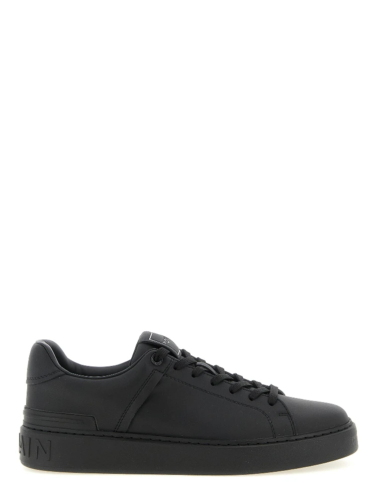 Black Calfskin Low Top Sneakers