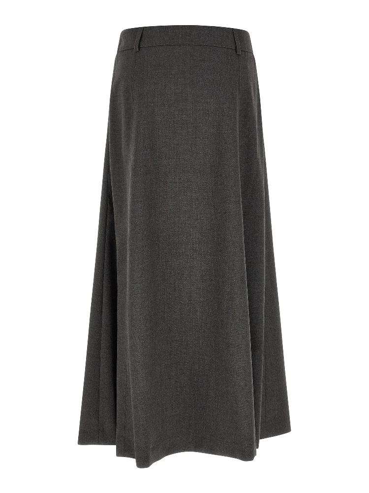 Gray Virgin Wool Midi Skirt alternative