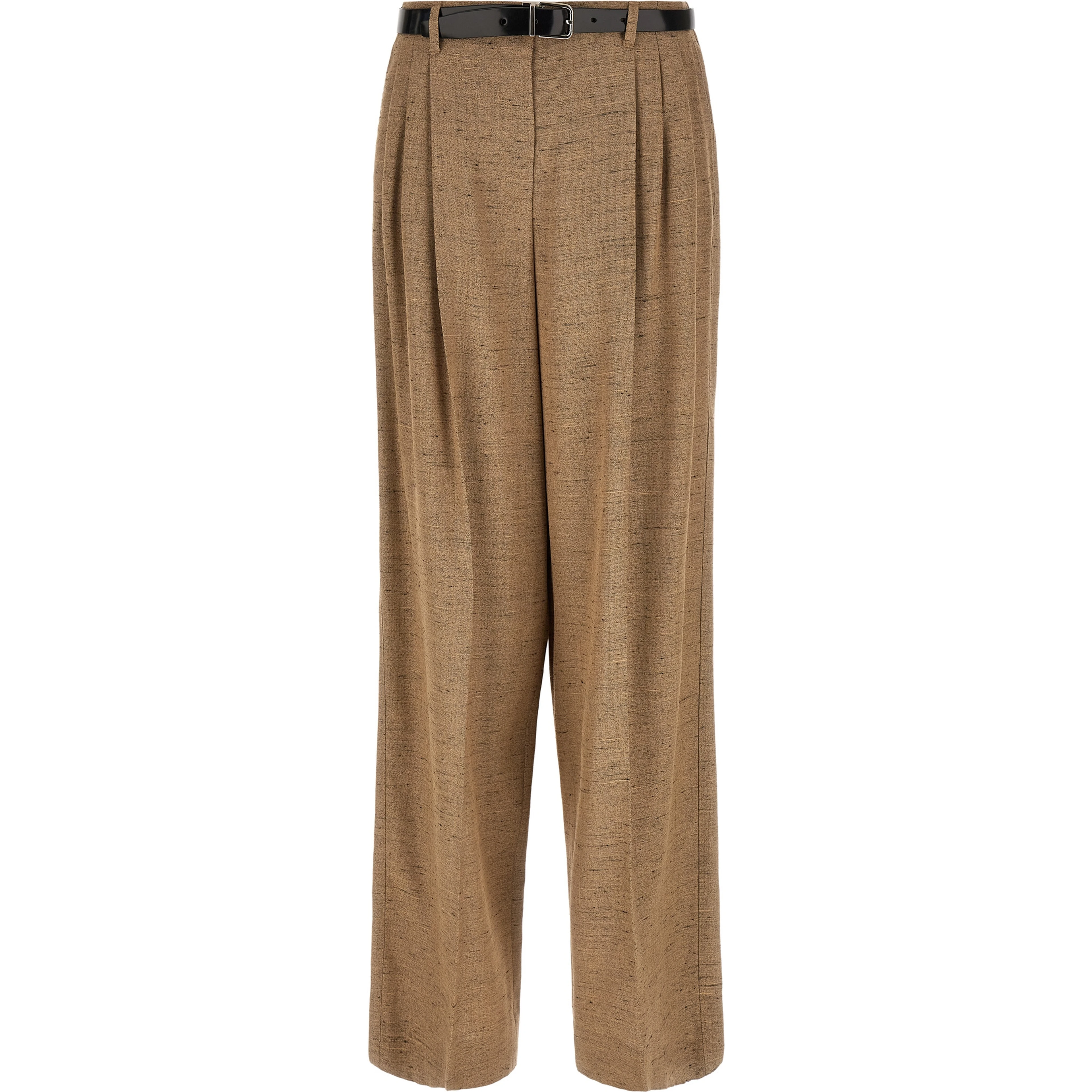 Beige Viscose Casual Pants