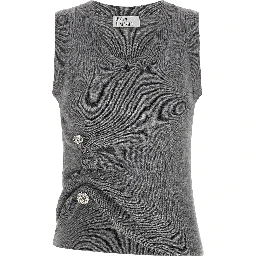 Gray Virgin Wool Sleeveles Sweater