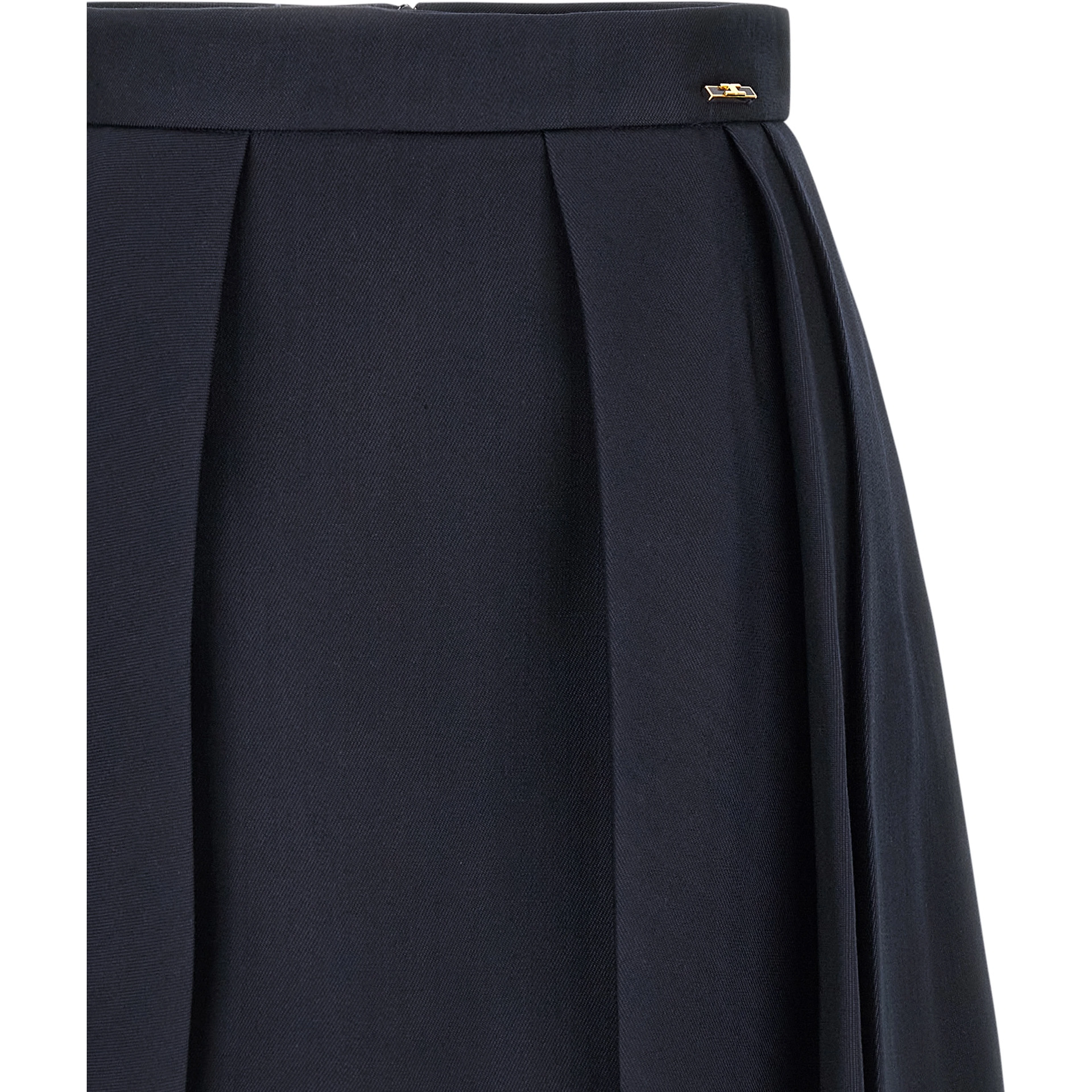 Blue Virgin Wool Long Skirt
