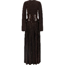 Brown Viscose Long Dress