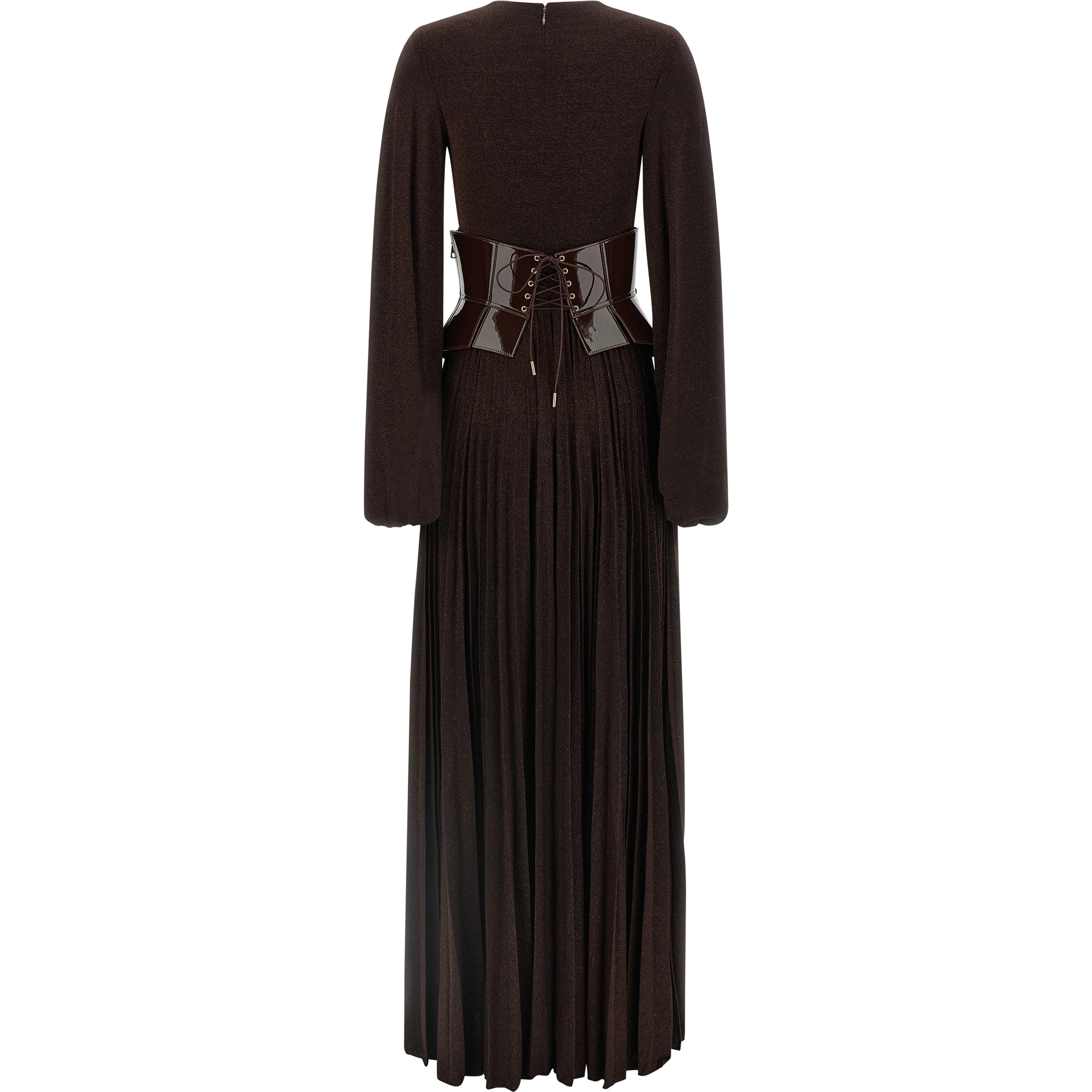 Brown Viscose Long Dress