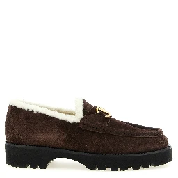 Brown Calfskin Slip-On Loafers