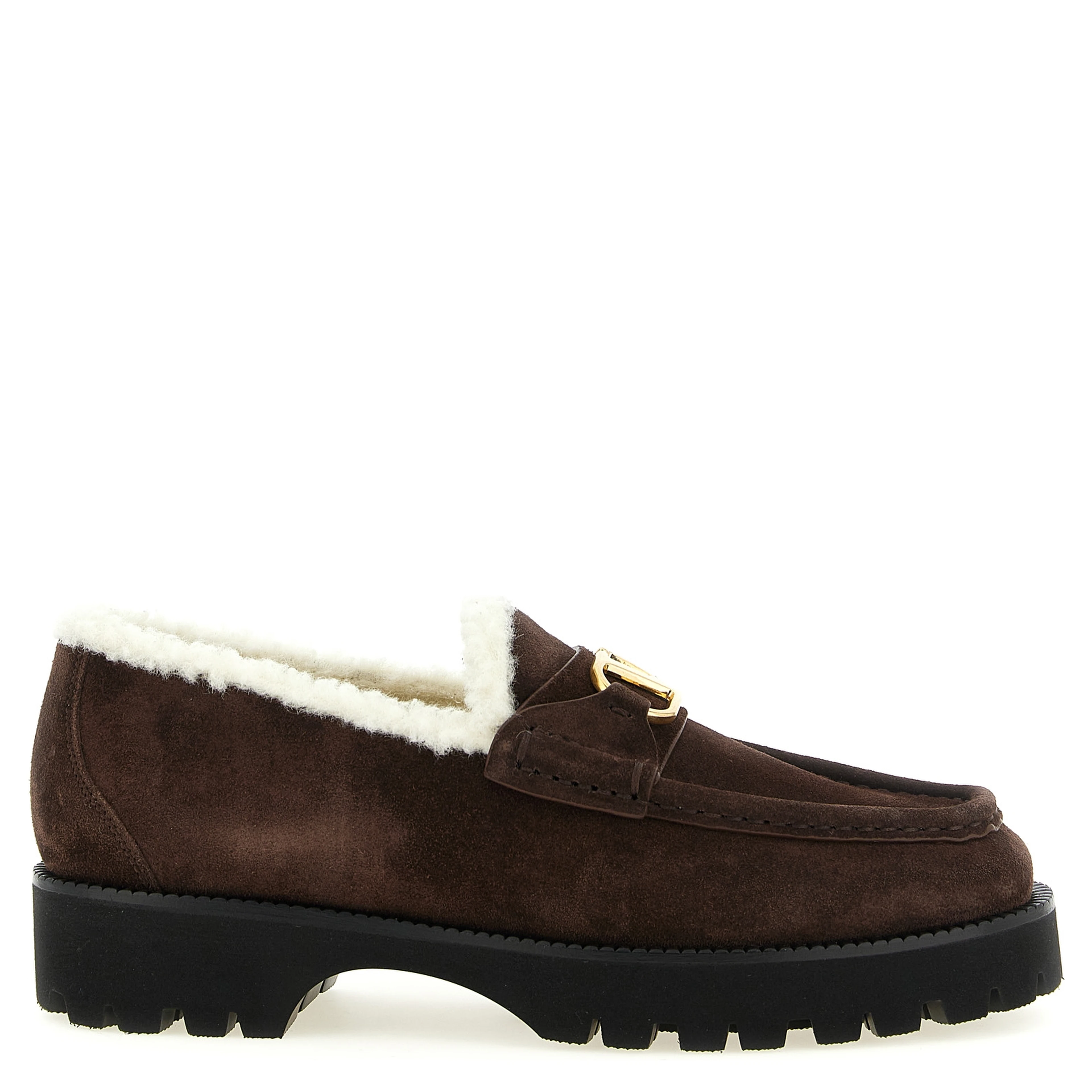 Brown Calfskin Slip-On Loafers