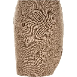 Beige Virgin Wool Long Skirt