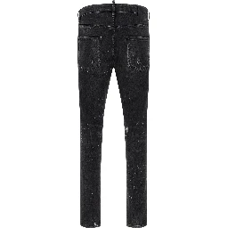 Black Cotton Slim Fit Jeans