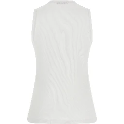 White Cotton Sleeveles T-Shirt