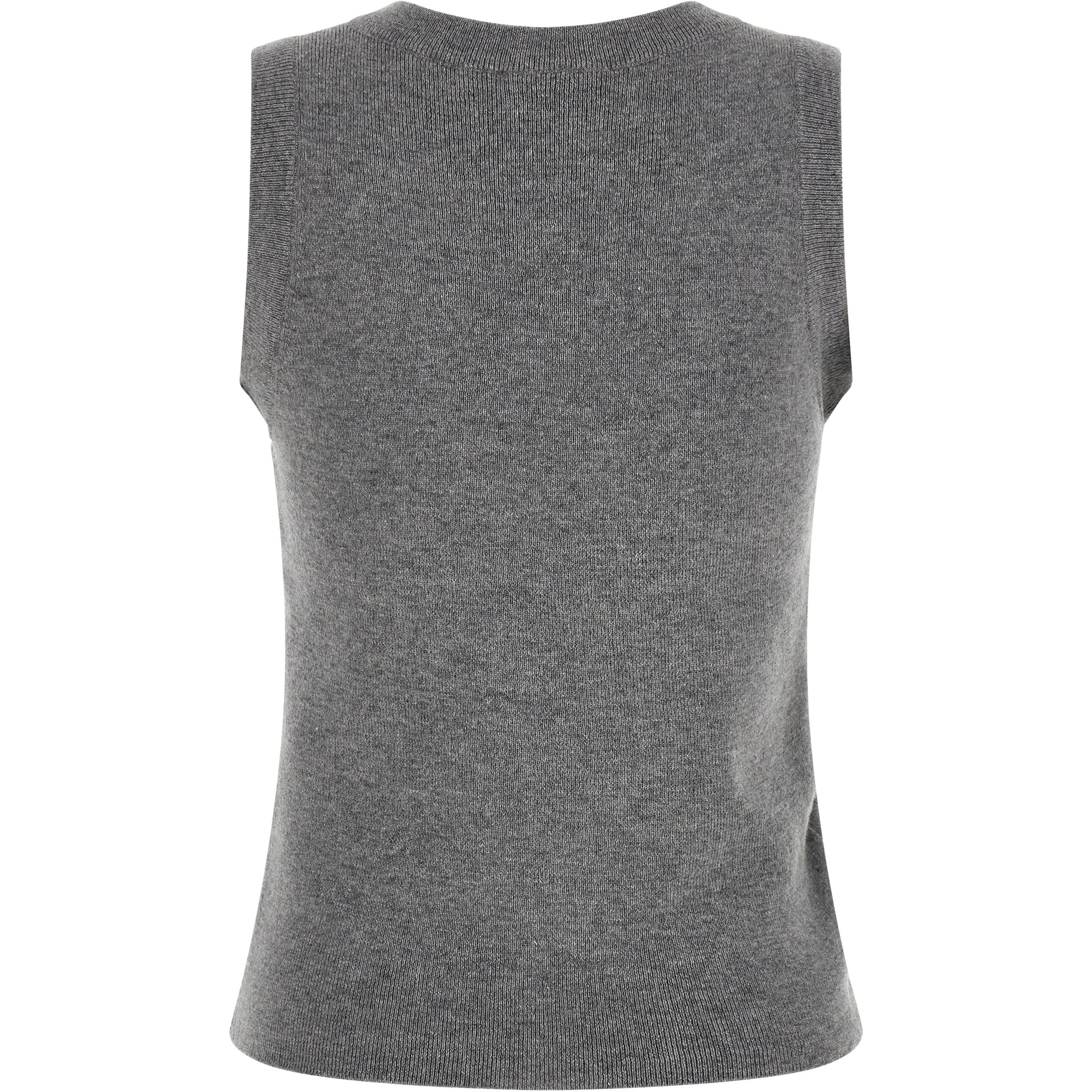 Gray Virgin Wool Sleeveles Sweater