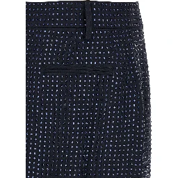 Blue Polyester Long Skirt