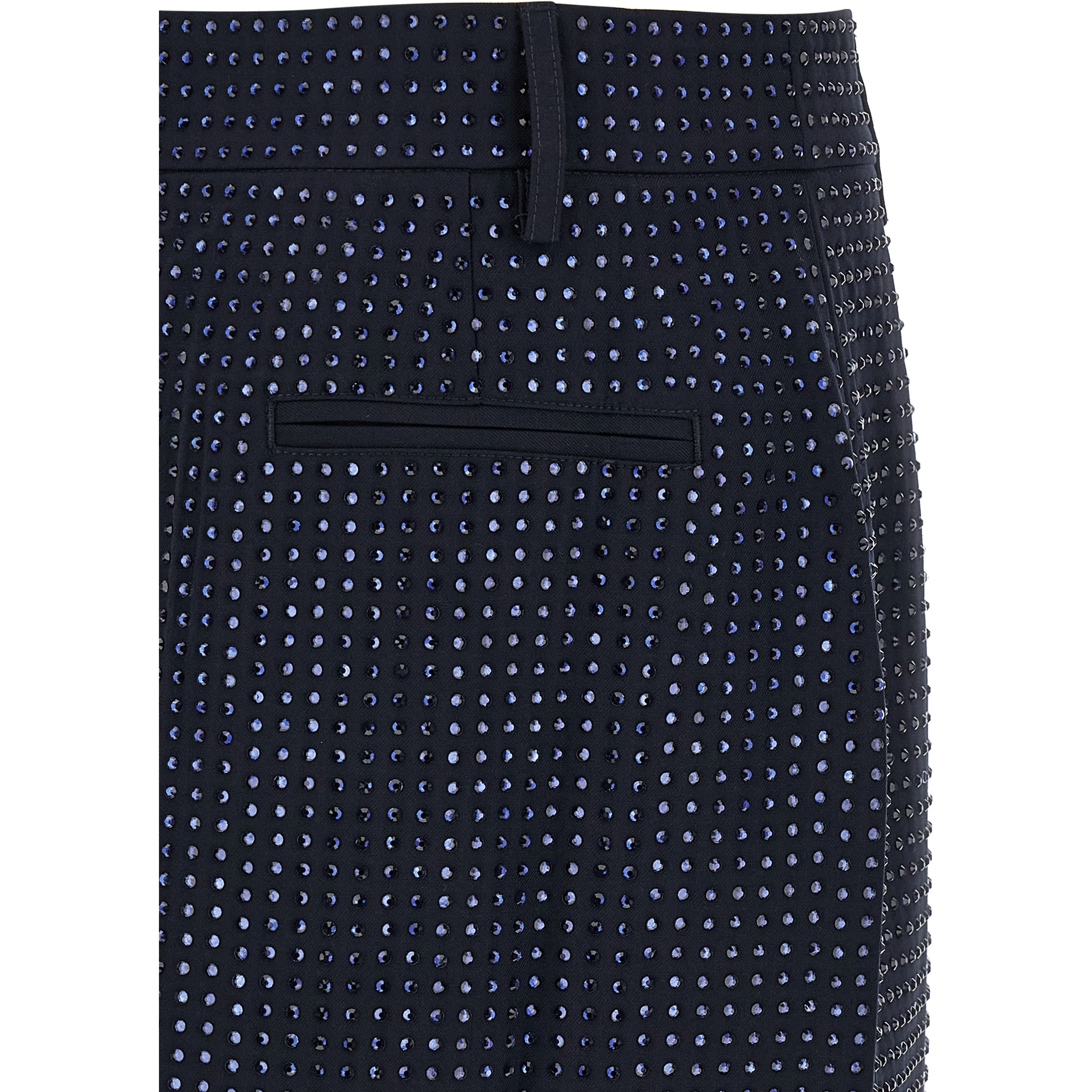 Blue Polyester Long Skirt